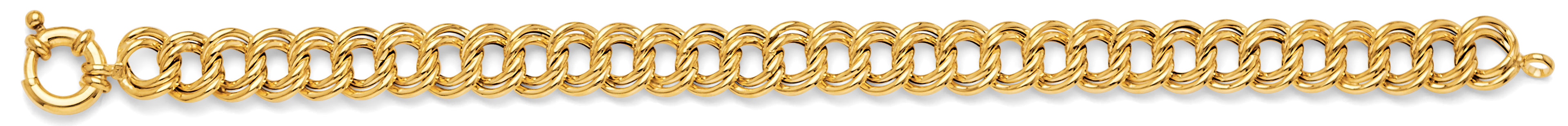 14K Yellow Gold Hollow Necklace & Bracelet - AB1113