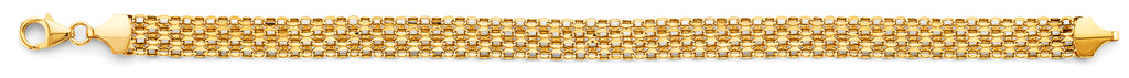 14K Yellow Gold Hollow Necklace & Bracelet - AB1114