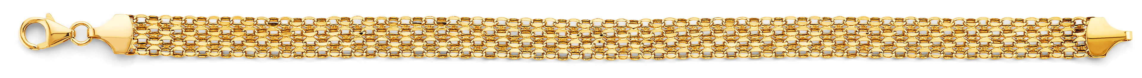 14K Yellow Gold Hollow Necklace & Bracelet - AB1114