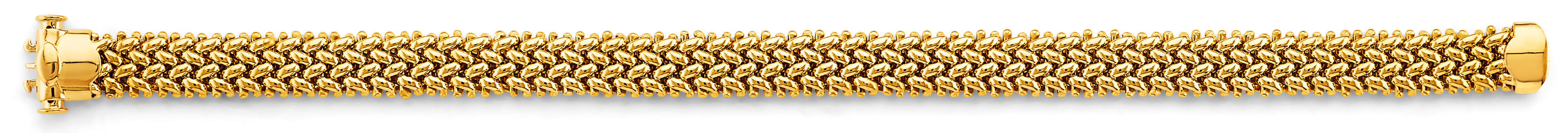 14K Yellow Gold Hollow Necklace & Bracelet - AB1115
