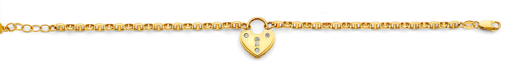 14K Yellow Gold Hollow Necklace & Bracelet - AB1123