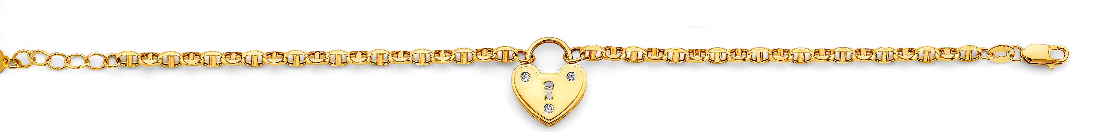 14K Yellow Gold Hollow Necklace & Bracelet - AB1123