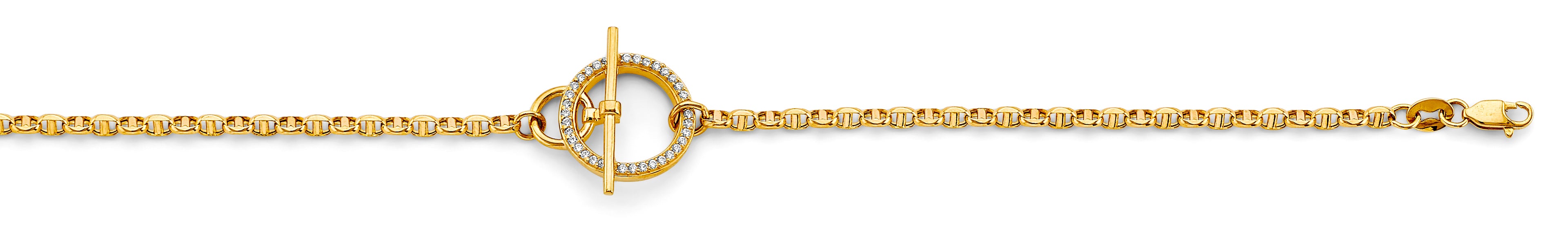 14K Yellow Gold Hollow Necklace & Bracelet - AB1124