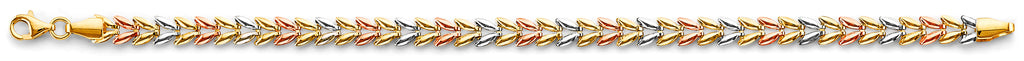 14K Yellow Gold Hollow Necklace & Bracelet - AB1126