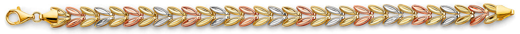 14K Yellow Gold Hollow Necklace & Bracelet - AB1127