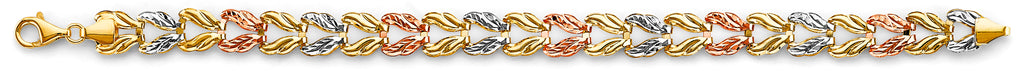 14K Yellow Gold Hollow Necklace & Bracelet - AB1128
