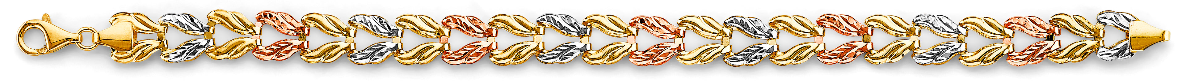 14K Yellow Gold Hollow Necklace & Bracelet - AB1128