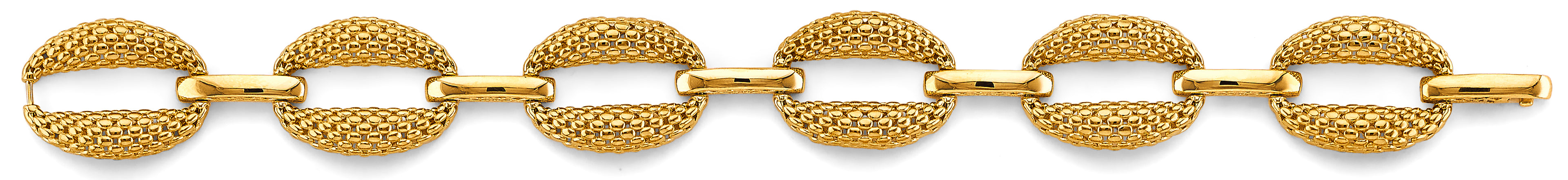 14K Yellow Gold Hollow Necklace & Bracelet - AB1132