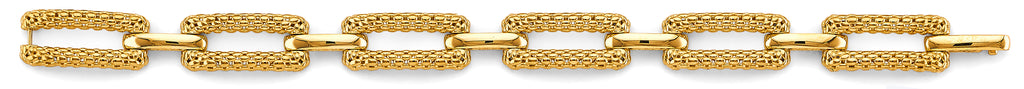 14K Yellow Gold Hollow Necklace & Bracelet - AB1133
