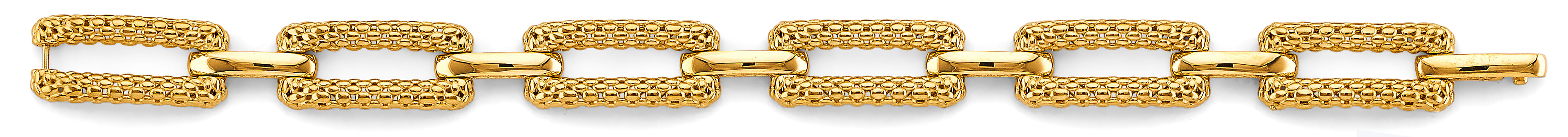 14K Yellow Gold Hollow Necklace & Bracelet - AB1133