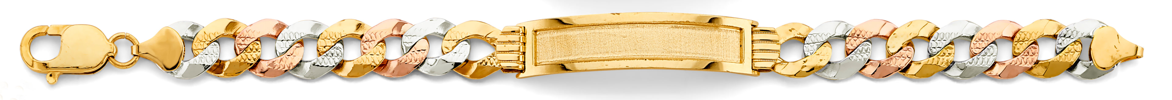 14K Tri Color Men's & Link Bracelet - AB1155