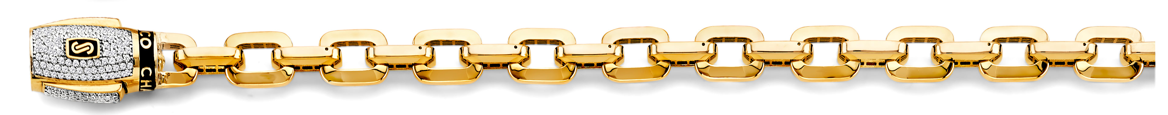 14K Yellow Gold Men's & Link Bracelet - AB1165