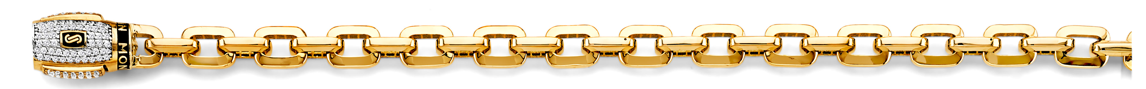 14K Yellow Gold Men's & Link Bracelet - AB1166