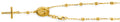 14K Yellow Gold Rosary Necklace & Bracelet 3mm - AB1173