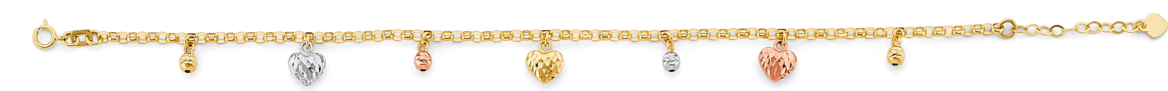 14K Yellow Gold Assorted Fancy Bracelet - AB1175