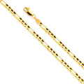 14K Yellow Gold Figaro 3+1 Concave Light 3.9mm Chain - CH-0102