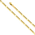 14K Yellow Gold Figaro 3+1 Concave Light 3.1mm Chain - CH-0103