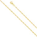 14K Yellow Gold Figaro 3+1 Concave Light 1.2mm Chain - CH-0106