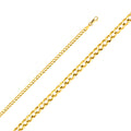 14K Yellow Gold Curb Concave Open Light 3.6mm Chain - CH-0109
