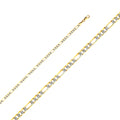 14K White Gold Figaro 3+1 Light White Pave 3.1mm Chain - CH-0121