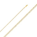 14K White Gold Curb Regular White Pave 2.7mm Chain - CH-0129