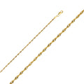 14K Yellow Gold Solid Solid Super Light Rope D.C. 2.3mm Chain - CH-0138