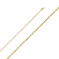 14K Yellow Gold Solid Solid Super Light Rope D.C. 1.5mm Chain - CH-0140