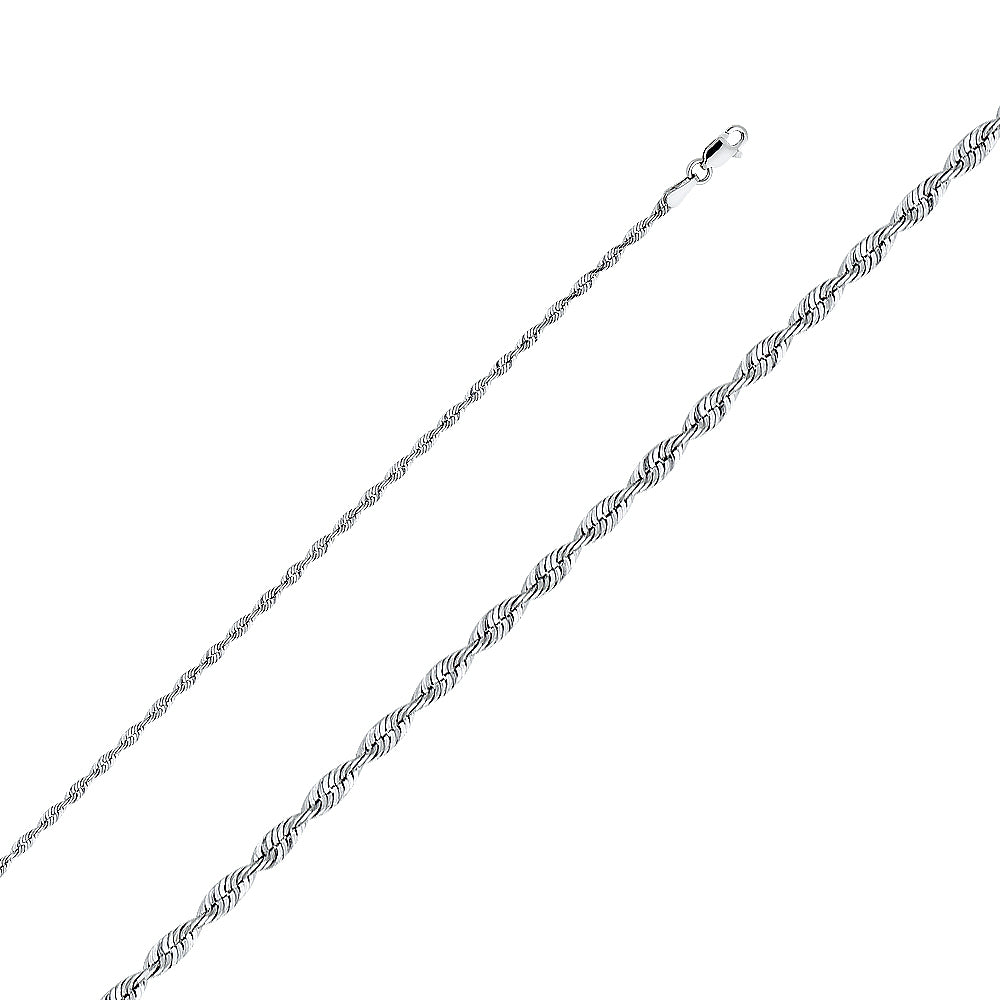 14K Yellow Gold Solid Solid Super Light Rope D.C. 2.3mm Chain - CH-0142