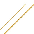 14K Yellow Gold Hollow Open Hollow Rope D.C. 2.2mm Chain - CH-0149
