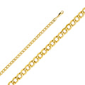 14K Yellow Gold Hollow Bevelled Curb 5.1mm Chain - CH-0164
