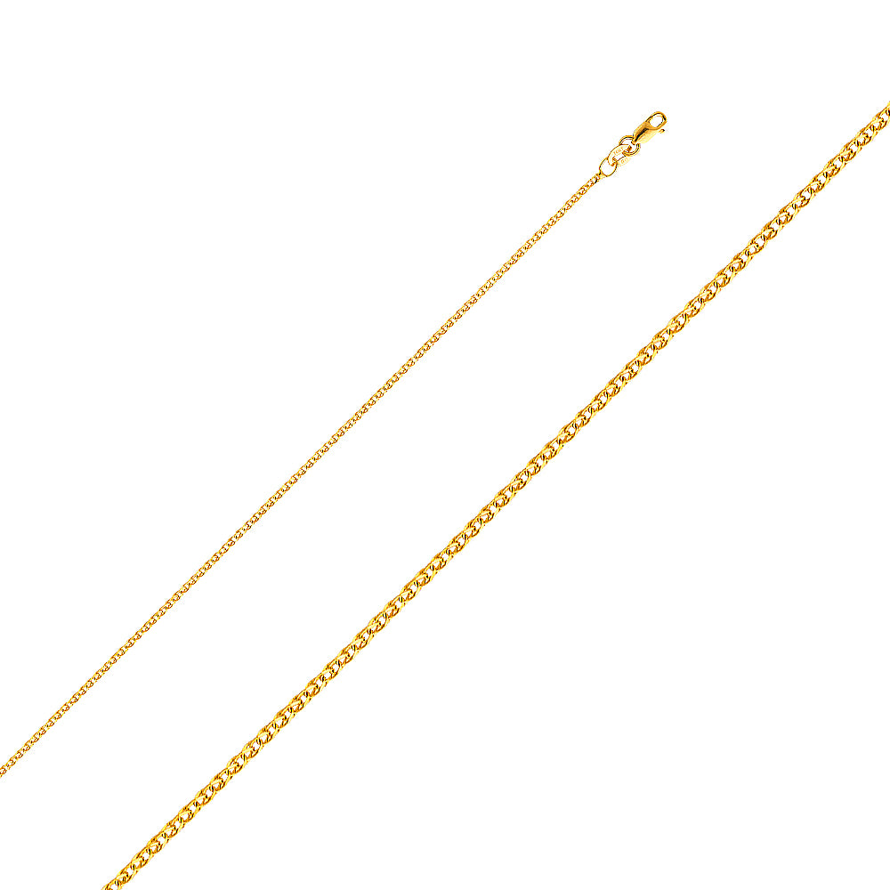 14K Yellow Gold Flat Open Wheat 1.4mm Chain - CH-0188