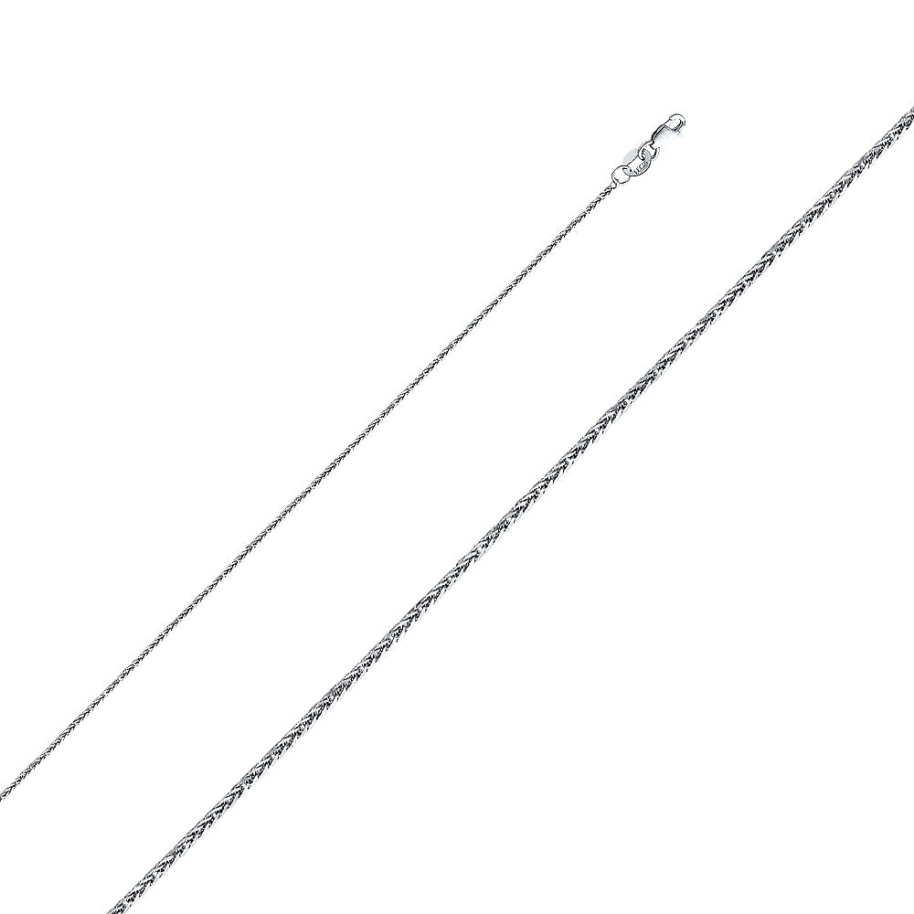 14K Yellow Gold D.C. Square Wheat 0.8mm Chain - CH-0195