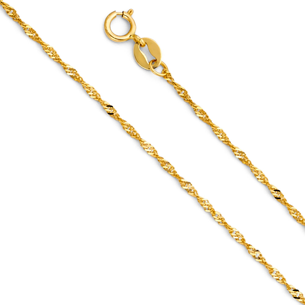 14K Yellow Gold Singapore 1.2mm Chain - CH-0210