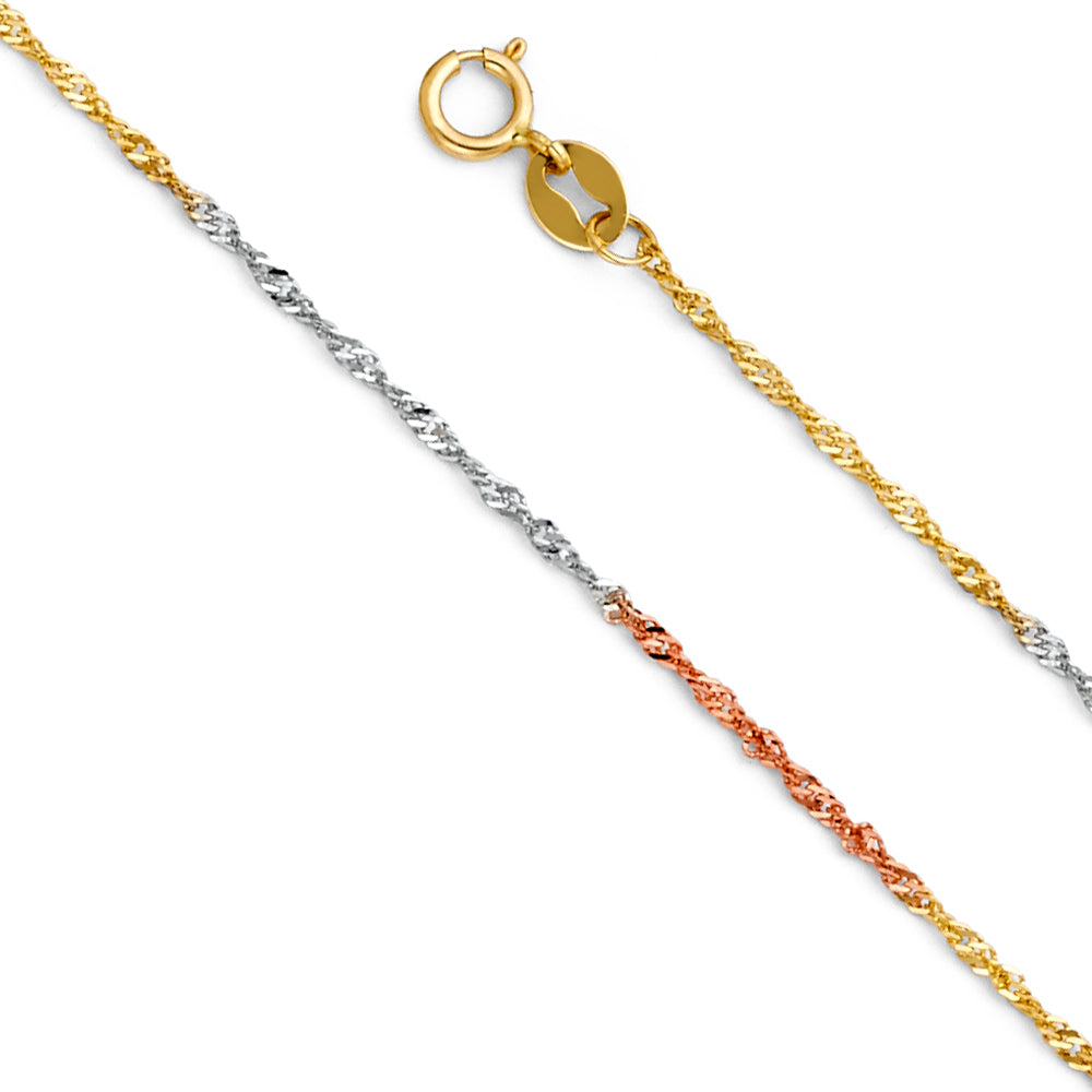 14K Yellow Gold Singapore 1.2mm Chain - CH-0214