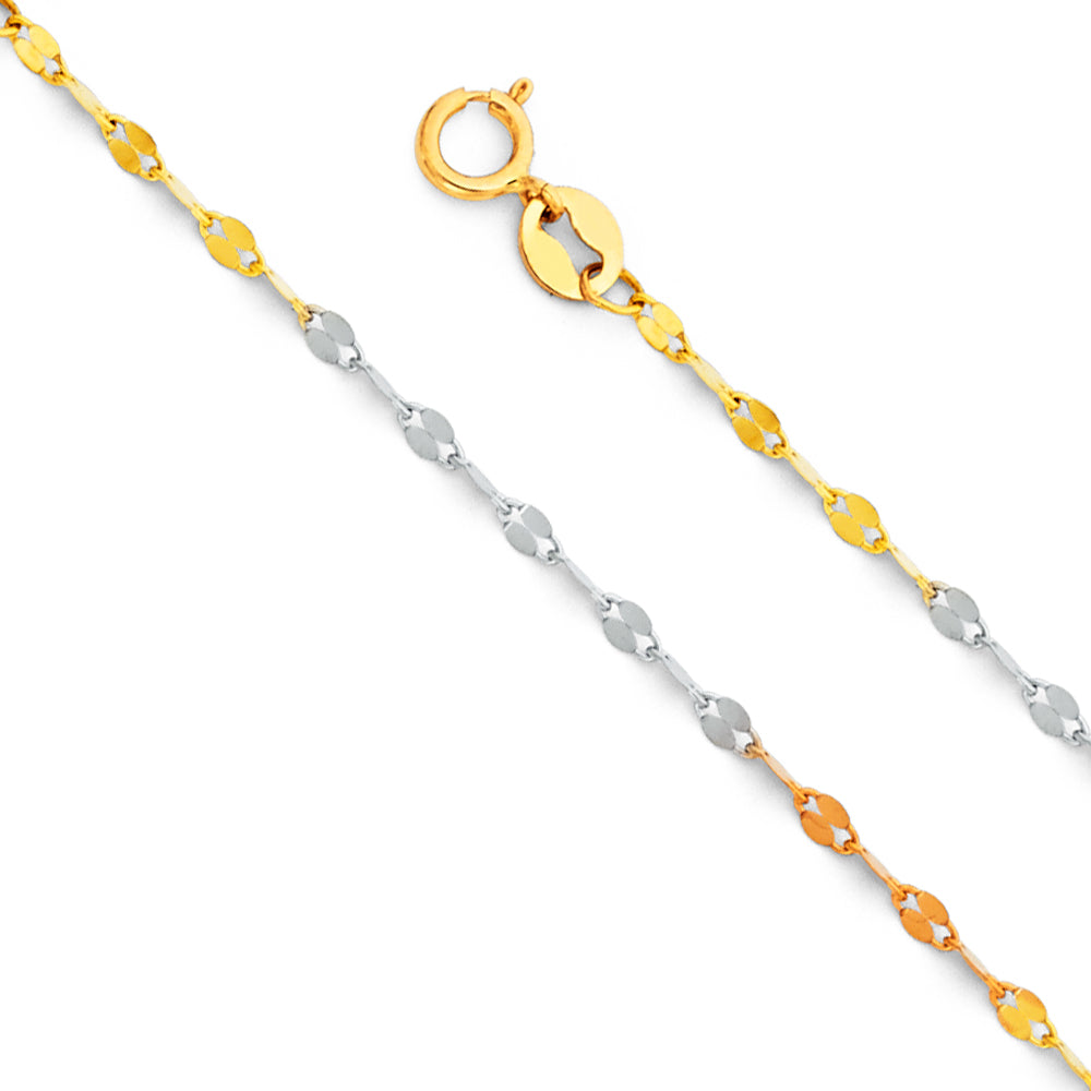 14K Yellow Gold Stamped Mirror 1.5mm Chain - CH-0246