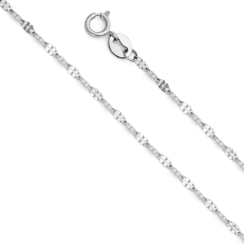 14K Yellow Gold Stamped Mirror 1.5mm Chain - CH-0248