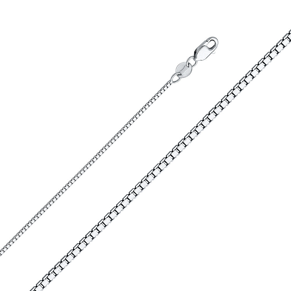 14K White Gold Box White 1mm Chain - CH-0259