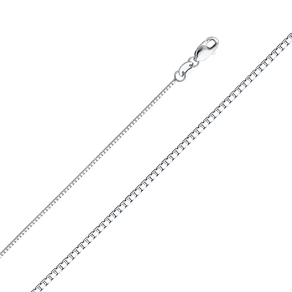 14K White Gold Box White 0.8mm Chain - CH-0260