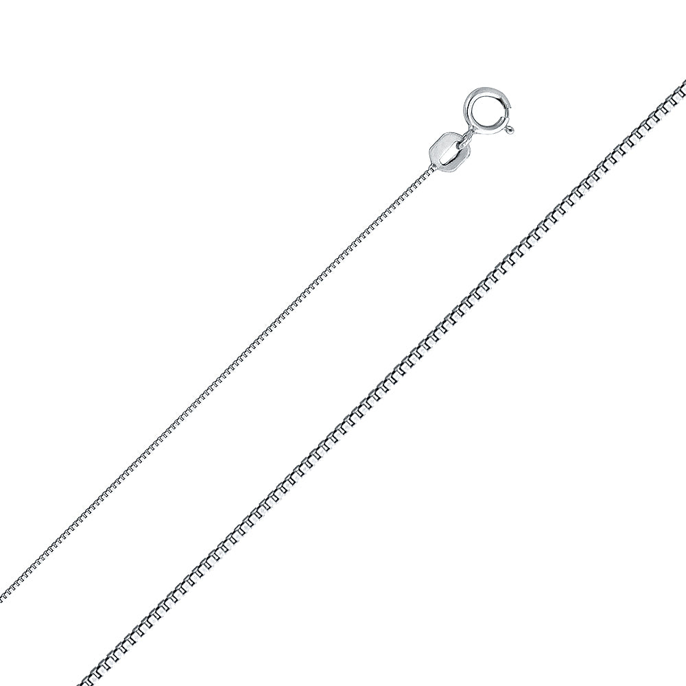 14K White Gold Box White 0.5mm Chain - CH-0262