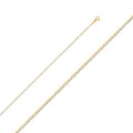 14K White Gold Flat Mariner White Pave 1.5mm Chain - CH-0270