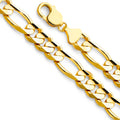 14K Yellow Gold Figaro 3+1 Concave Regular 11.3mm Chain - CH-0286