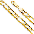 14K Yellow Gold Figaro 3+1 Concave Regular 9.5mm Chain - CH-0287