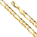 14K Yellow Gold Figaro 3+1 Concave Regular 8.6mm Chain - CH-0288