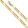 14K Yellow Gold Figaro 3+1 Concave Regular 6mm Chain - CH-0290