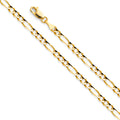 14K Yellow Gold Figaro 3+1 Concave Regular 4mm Chain - CH-0292