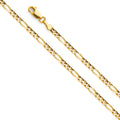 14K Yellow Gold Figaro 3+1 Concave Regular 3.1mm Chain - CH-0293