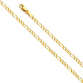14K Yellow Gold Figaro 3+1 Concave Regular 2.7mm Chain - CH-0294
