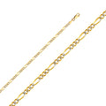14K White Gold Figaro 3+1 Regular White Pave 3.1mm Chain - CH-0304