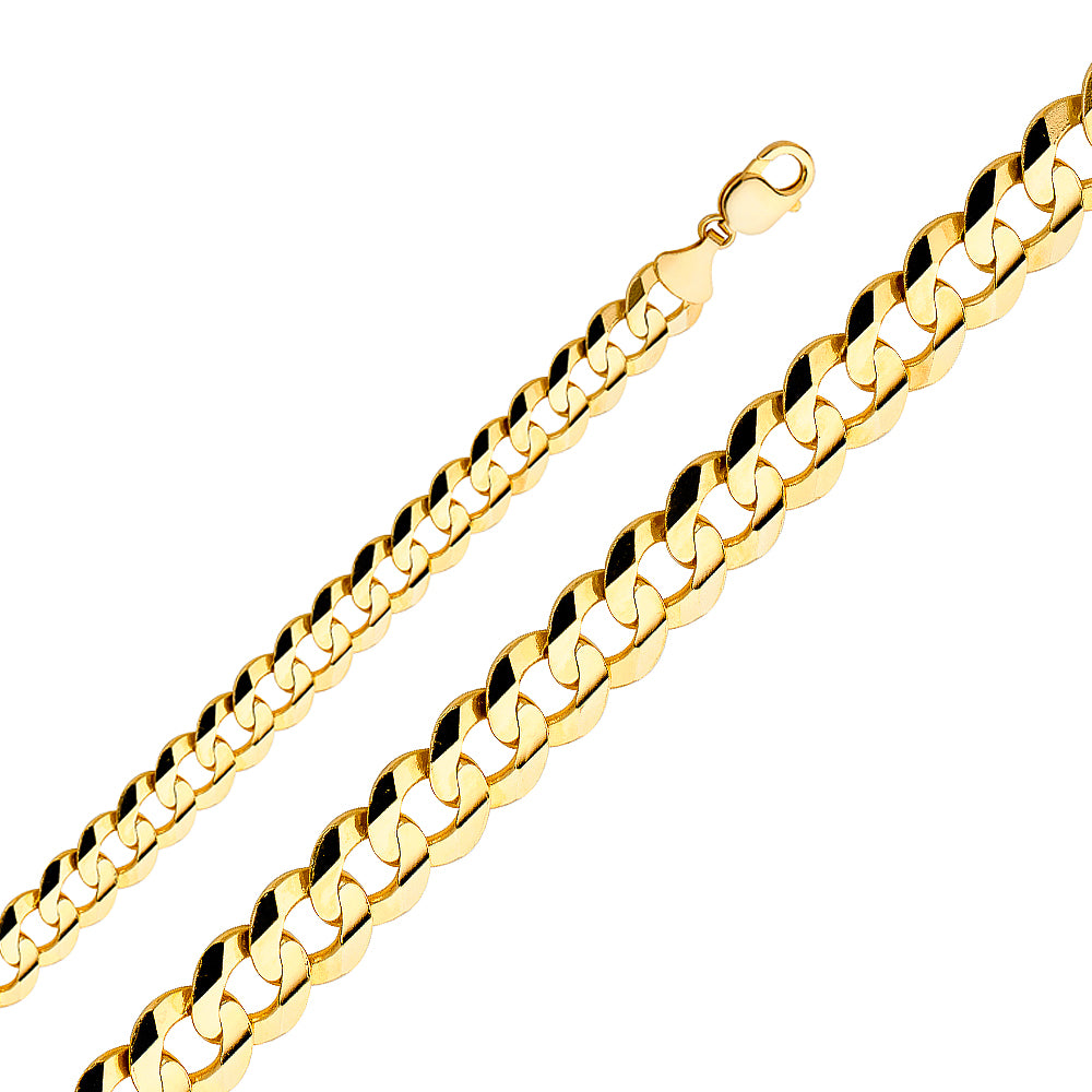 14K Yellow Gold Curb Concave Regular 12.2mm Chain - CH-0311