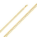 14K White Gold Curb Open Light White Pave 7mm Chain - CH-0327